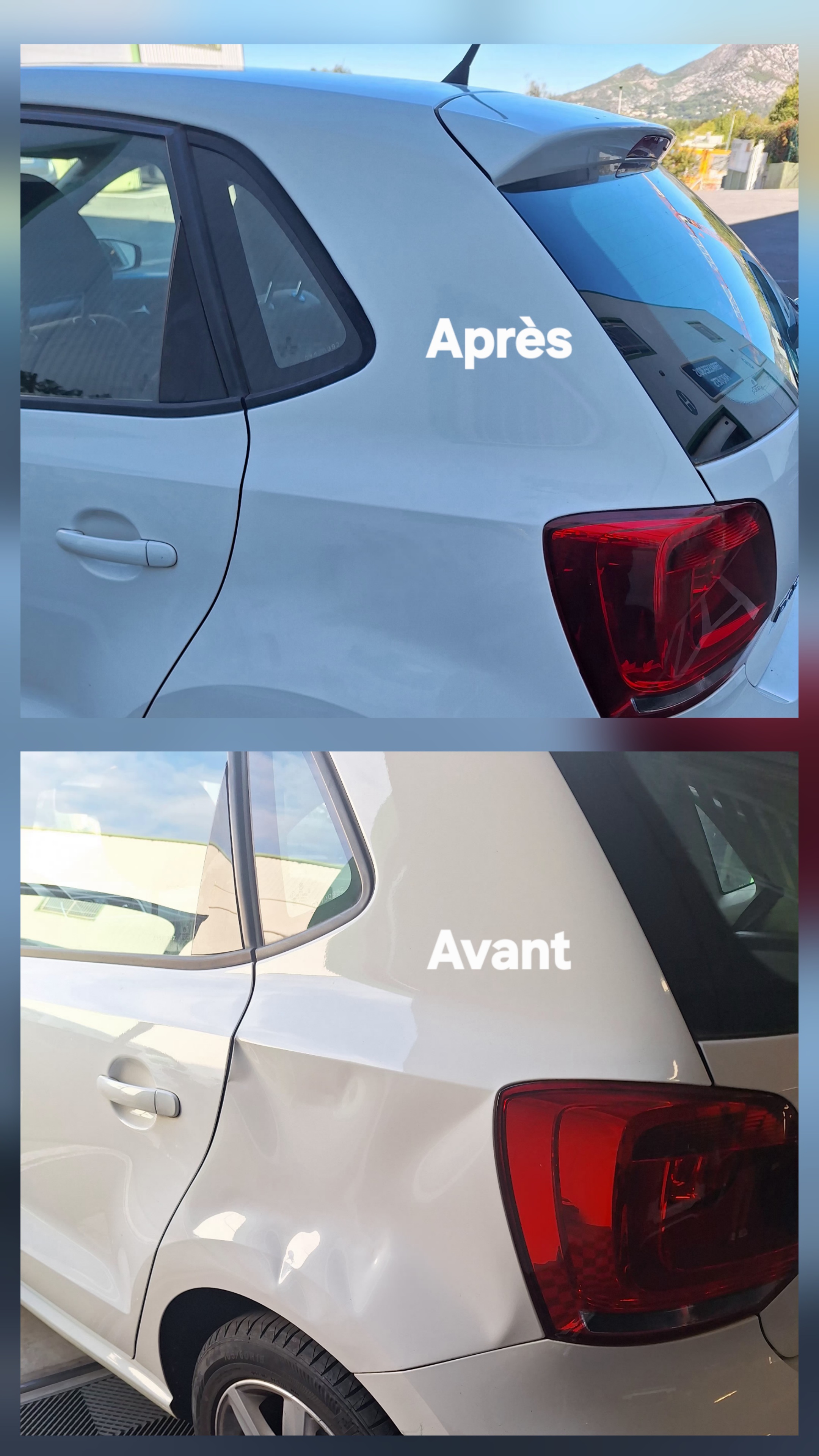 Débosselage sans peinture, Polissage, Lustrage,  Rénovation des phares.  Déplacement à domicile, Devis gratuit.